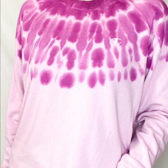 Champion Sweaters - Champion Pink Tye-Dye Crewneck
